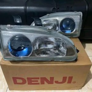 Denji Projector Headlight for 92-95 civic EG and EJ1. Brand New in Box  Available Stock are Blue Lens/ Black Housing Blue Lens/ Chromed Panel Ion Blue Lens/ Chromed Panel Ion Yellow Lens/ Chromed Panel